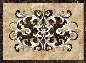 Custom Made Waterjet Mosaic Floor Pattern Medallion