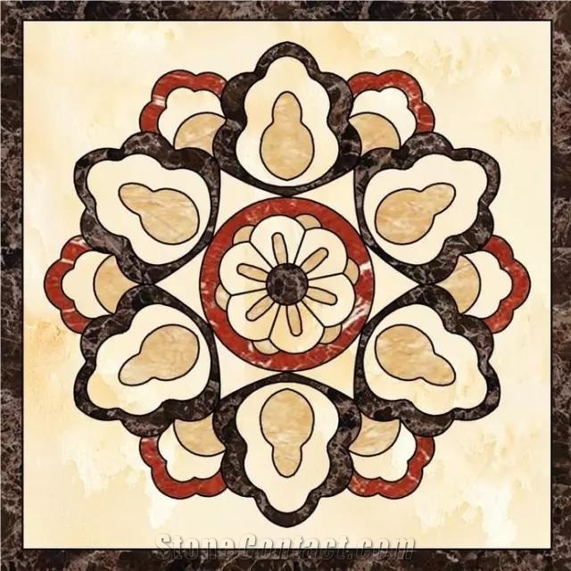 Luxury Waterjet Floor Medallion Tiles for Hotel Project