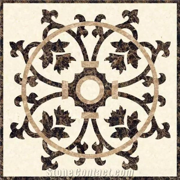 Luxury Waterjet Floor Medallion Tiles for Hotel Project
