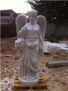 China Marble Sculptures Handmade Stone Carvings Angel Statues