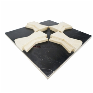 Black and Beige 3d Marble Wall Pattern Panel