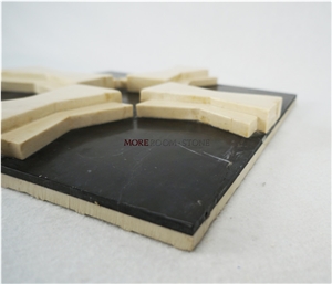 Black and Beige 3d Marble Wall Pattern Panel