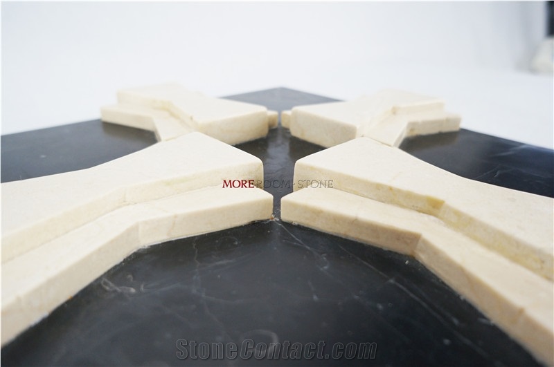 Black and Beige 3d Marble Wall Pattern Panel