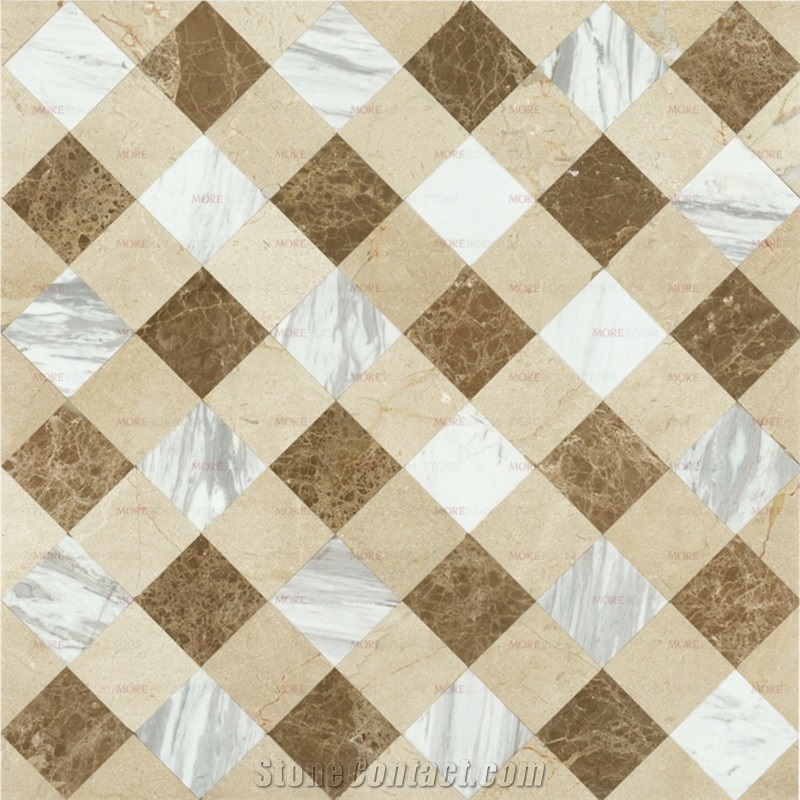 Hot Sale Square Marble Floor and Wall Design for Bathroom