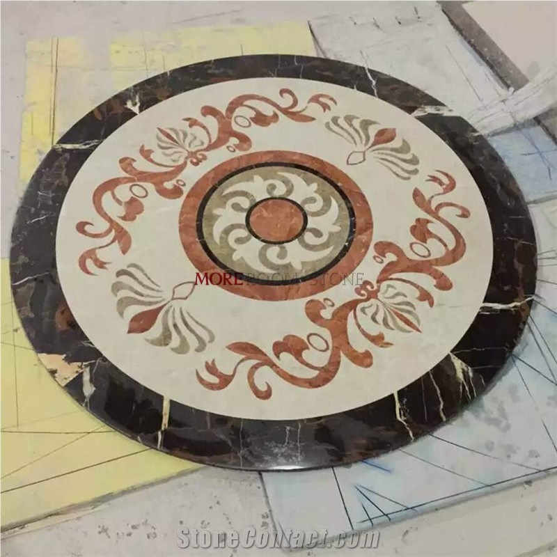 Lobby Flooring Design Water-Jet Marble Medallion