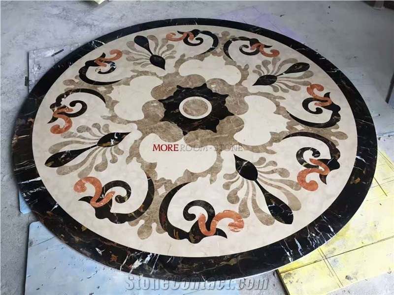 Lobby Flooring Design Water-Jet Marble Medallion