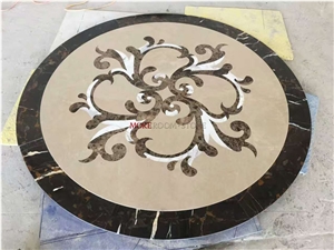 Lobby Flooring Design Water-Jet Marble Medallion