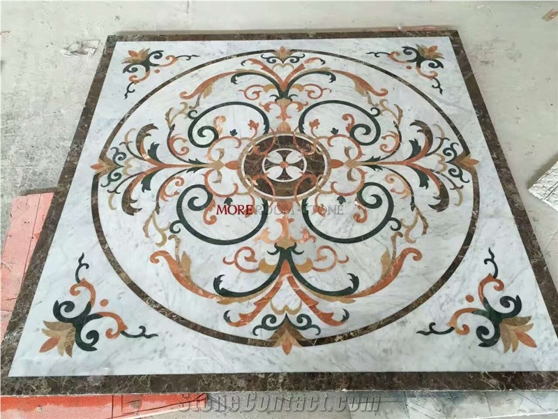Lobby Flooring Design Water-Jet Marble Medallion