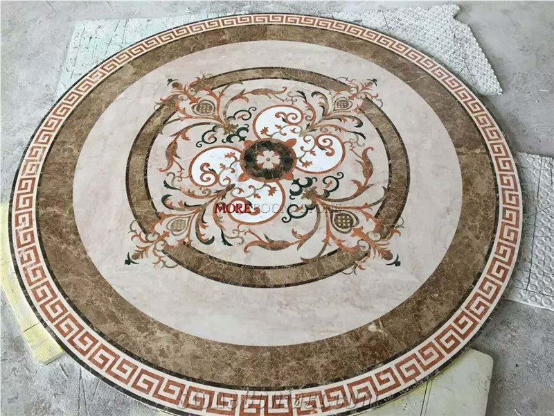 Lobby Flooring Design Water-Jet Marble Medallion