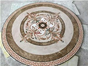 Lobby Flooring Design Water-Jet Marble Medallion