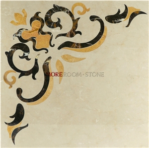 Shayan Cream Marble Elegant Design Waterjet Marble Floor Medallion