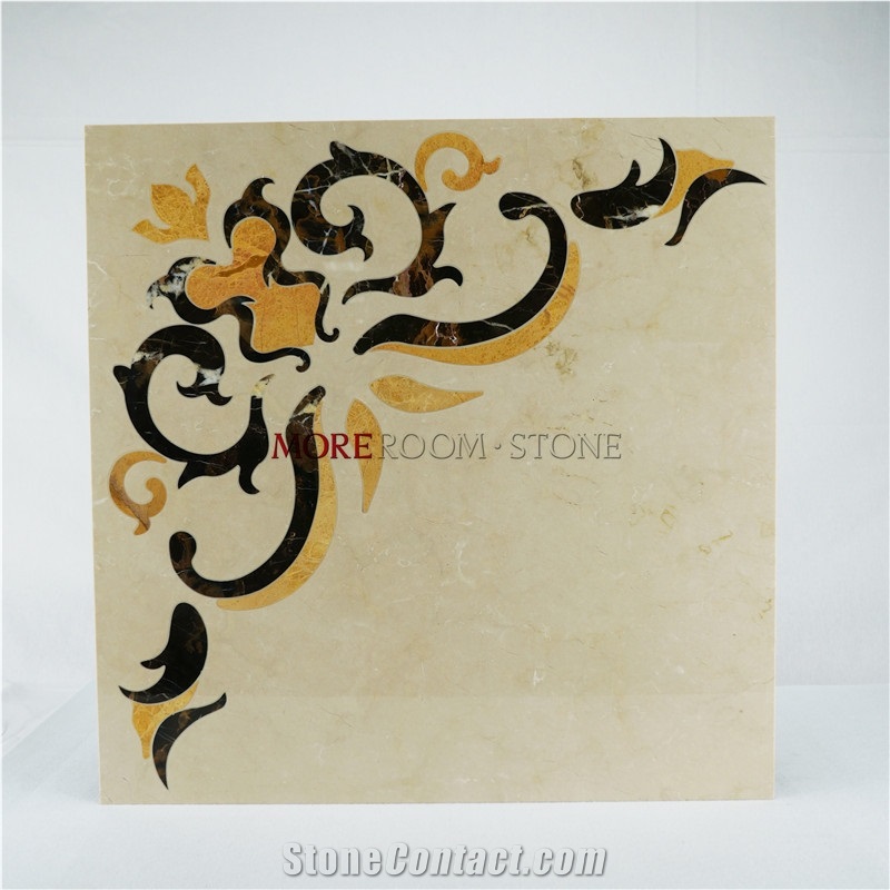 Shayan Cream Marble Elegant Design Waterjet Marble Floor Medallion