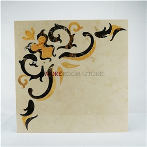 Shayan Cream Marble Elegant Design Waterjet Marble Floor Medallion