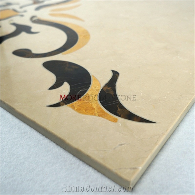 Shayan Cream Marble Elegant Design Waterjet Marble Floor Medallion