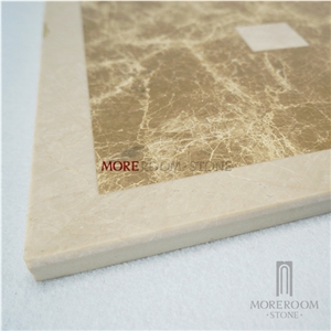 Thin Light Emerodor and Beige Square Marble Flooring Design