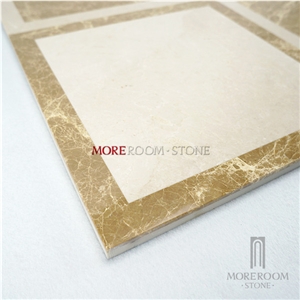 Thin Light Emerodor and Beige Square Marble Flooring Design