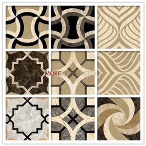 Thin Light Emerodor and Beige Square Marble Flooring Design