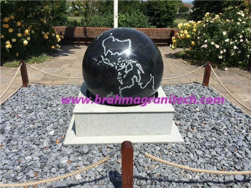 Bhilwara Black Granite Rolling Sphere Fountains