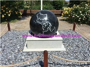 Bhilwara Black Granite Rolling Sphere Fountains