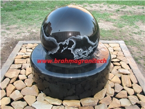 Bhilwara Black Granite Rolling Sphere Fountains