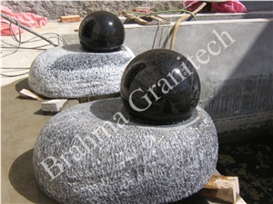 Bhilwara Black Granite Rolling Sphere Fountains