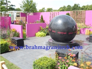 Bhilwara Black Granite Rolling Sphere Fountains