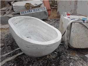 Marble Carved Solid Oval Bathtub