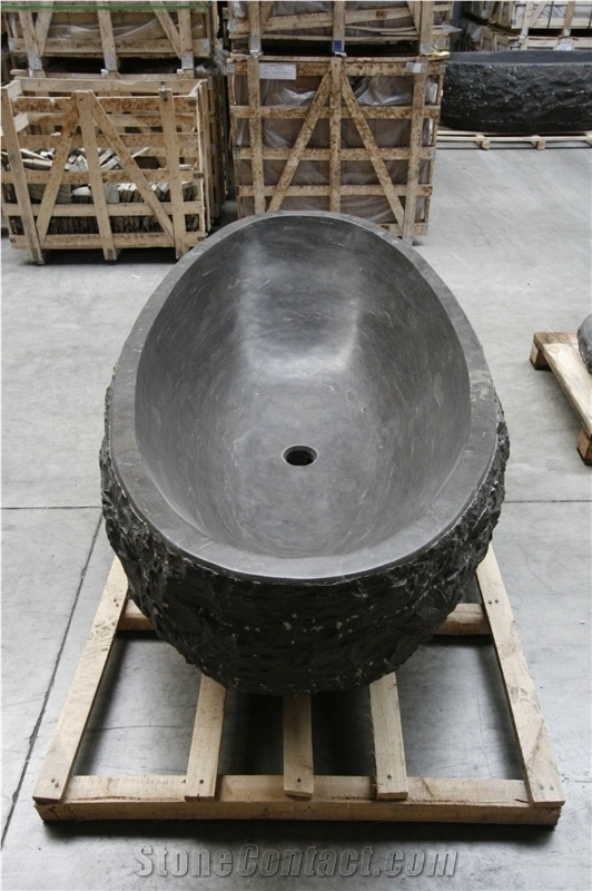 Marble Carved Solid Oval Bathtub