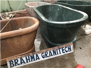 Verde Guatemala Green Marble Bath Tub