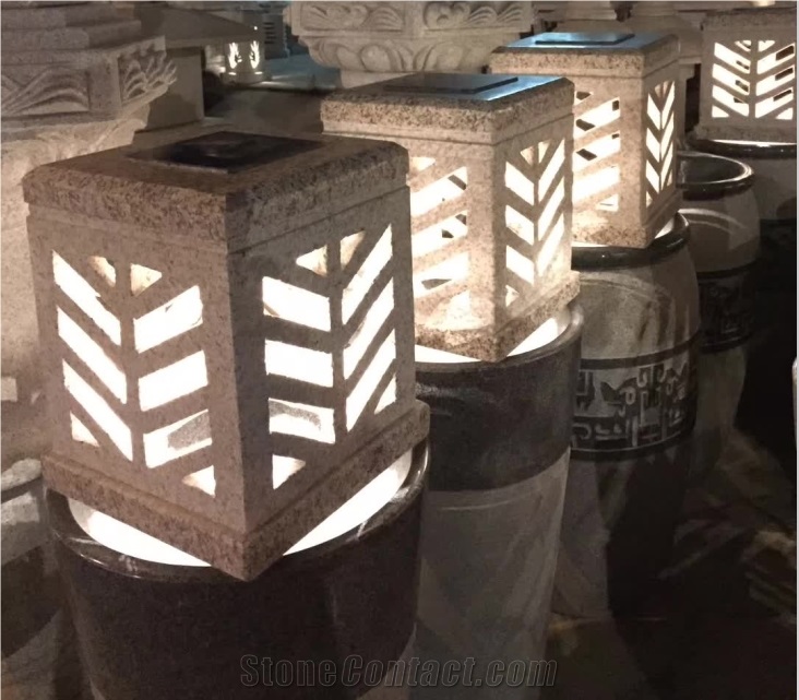 Solar Stone Lanterns, Granites Solar Lanterns Lamps Garden Stones