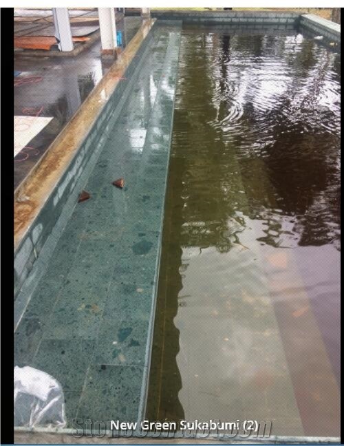 China Green Sukabumi Stone for Swimming Pool Paving