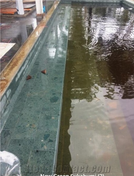 China Sukabumi Green Stone Tiles ,Pool Tiles