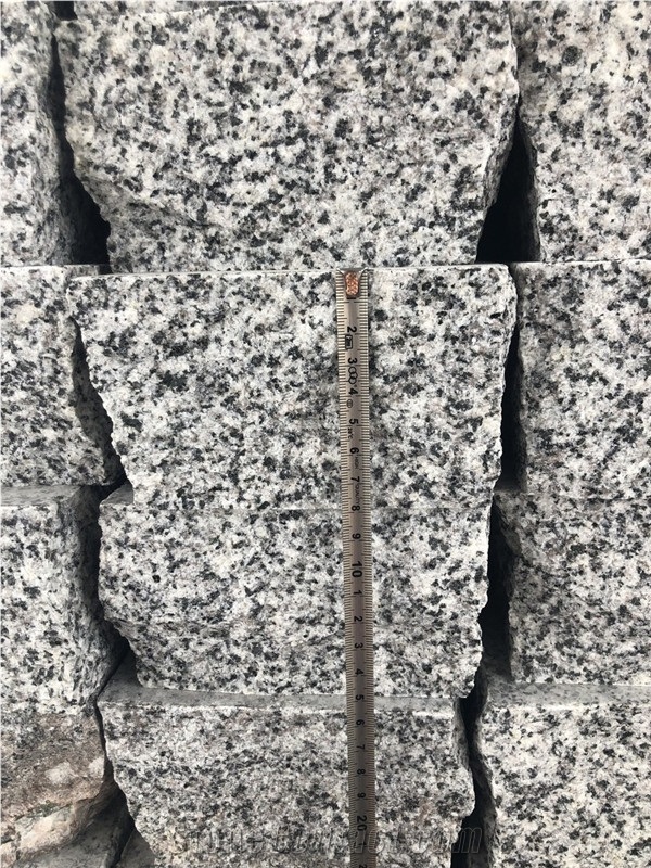 China Grey Granite Cobble Stone G655 Cube Stone Pavers