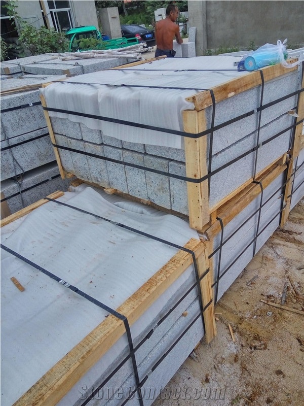 China Grey Granite Curbstone Kerbs Bush Hammered Finish