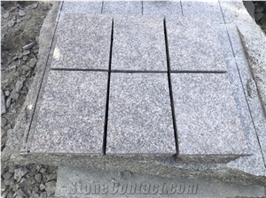 China Pink Granite Cobble Stone Cube Stone China Pink Granite Cobble Stone Cube Stone