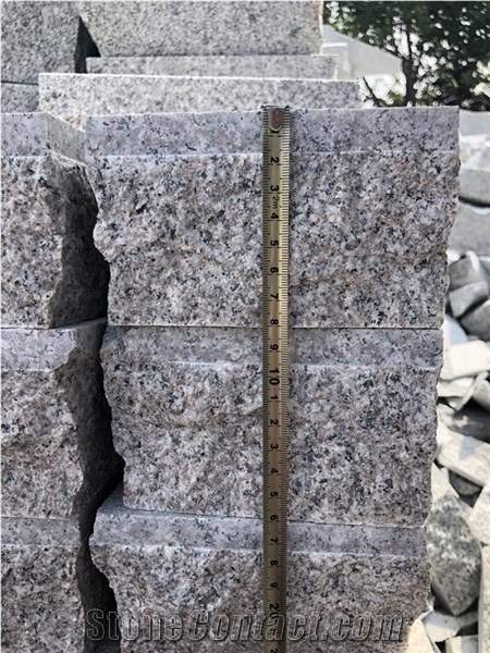 China Pink Granite Cobble Stone Cube Stone