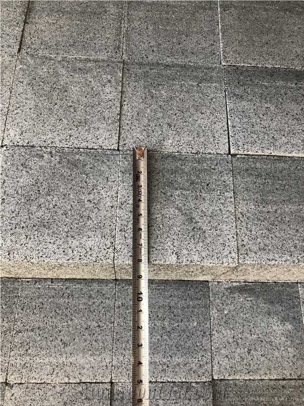 Dark Grey Granite Cube Stone G654 Cobble Stone Flamed
