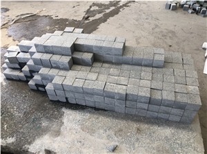 Dark Grey Granite Cube Stone G654 Cobble Stone Flamed
