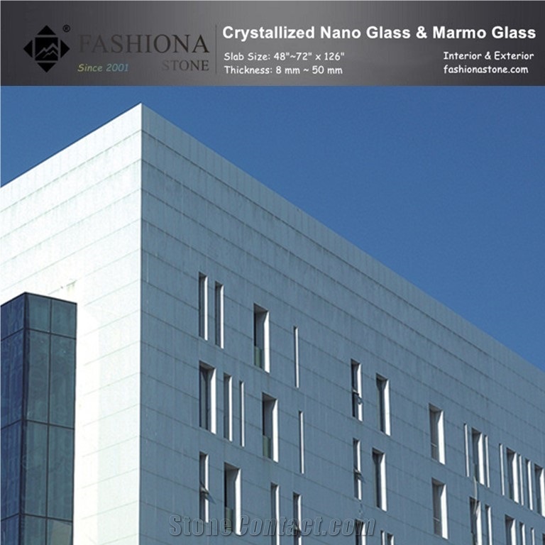Polished White Nano Glass Stone,Exterior Wall Cladding.