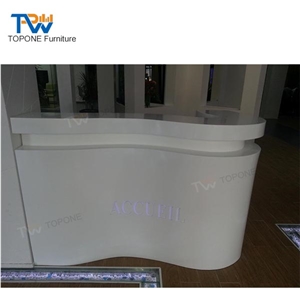 Artificial Marble Stone Shop Furniture Reception Desk Tops Designs Oem
