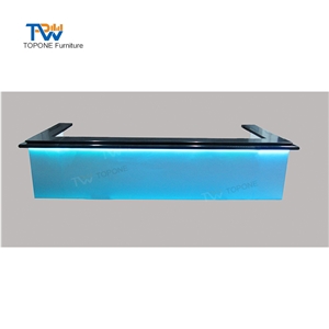 Black Marble Stone Top Led U Shape Bar Counter Furniture China Factory