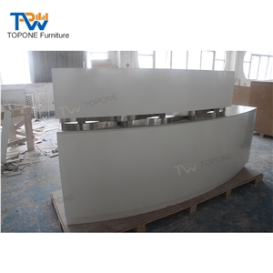 Small Purple Solid Surface Marble Stone Reception Desk Tops Factory