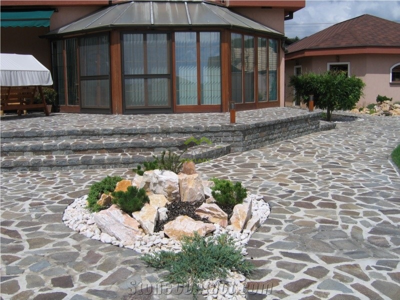 Taupe Andesite A1 Natural Flagstone Walling, Palladian Floors, Price