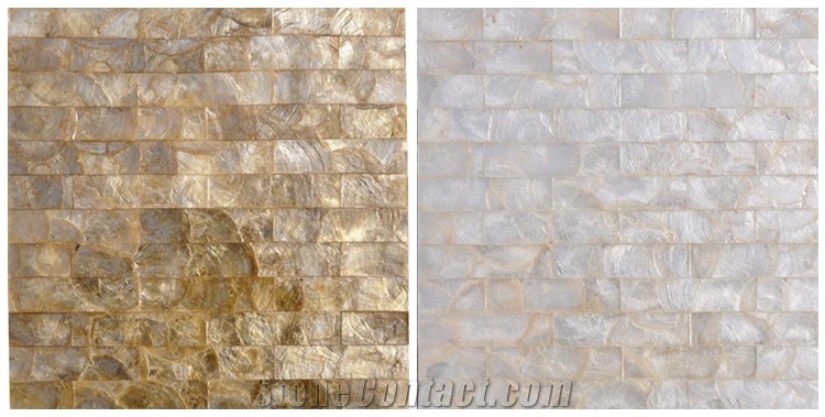 Capiz Shell Mosaic Tile Panel for Bathroom and Kitchen Wall Backsplash
