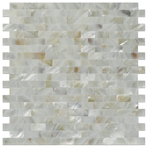 Inter-Locking Mother Of Pearl Subway Tile Backsplash for Kitchen