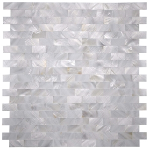 Inter-Locking Mother Of Pearl Subway Tile Backsplash for Kitchen