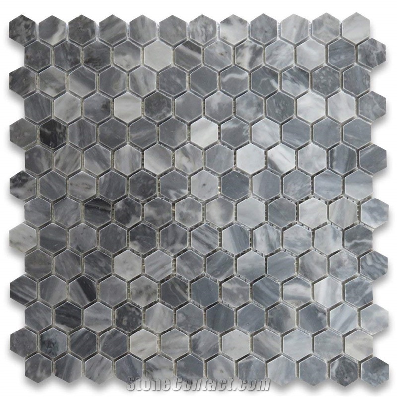 Italian Bardiglio Nuvolato Gray Marble Mosaic Tile from China Factory
