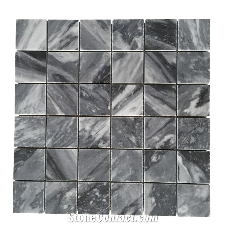 Italian Bardiglio Nuvolato Gray Marble Mosaic Tile from China Factory