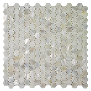 Oyster Shell Backsplash Tile Mini Hexagon Mosaic