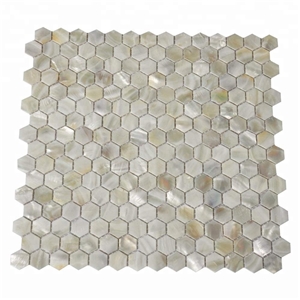 Oyster Shell Backsplash Tile Mini Hexagon Mosaic